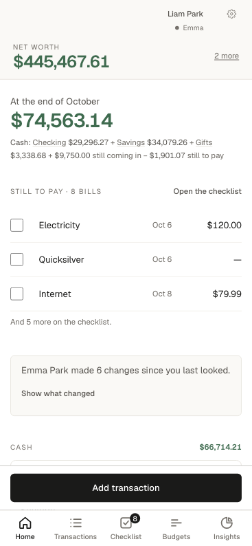 The same dashboard on a phone
